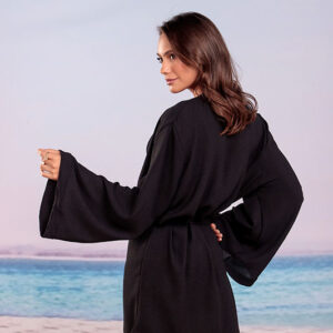 Alternative view of Chemise Kimono Preto